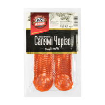 Ковбаса "Cалямі Чорізо" с/в в/г нарізка 80 г/шт Алан