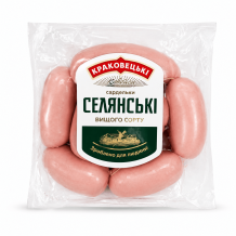 Сардельки "Селянські" в/г газ Краковецькі Ковбаси