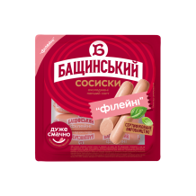 Сосиски "Філейні" вар. 1/г б/о 1 кг/уп Бащинський