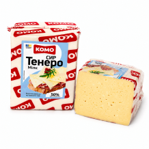 Сир "Тенеро" 50% с/тв 1/2 брус ТМ КОМО