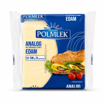 Сир плавлений тостовий зі смаком "Едам" 130 г/шт ТМ POLMLEK