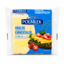 Сир плавлений тостовий зі смаком "Емменталер" 130 г/шт ТМ POLMLEK