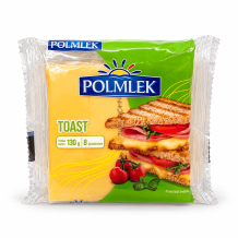 Сир плавлений тостовий зі смаком "Тост" 130 г/шт ТМ POLMLEK