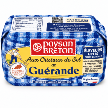 Масло з сіллю з кристалами солі Геранд формове 80% 250 г PAYSAN BRETON