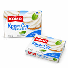 Крем-сир "Вершковий" 20% 150 г/шт (ванночка) КОМО