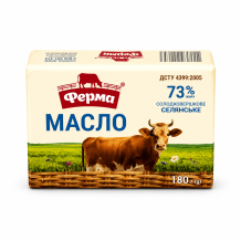 Масло солодковершкове Селянське 73% 180 г ДСТУ Ферма