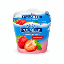 Сирок збитий зі смаком Полуниці 135 г ТМ POLMLEK