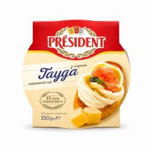 Cир плавлений з сиром Гауда 45% 150 г/шт (стакан) PRESIDENT