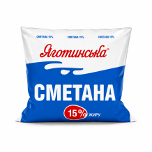 Сметана 15% Яготинська 300 г стакан Яготинський МЗ