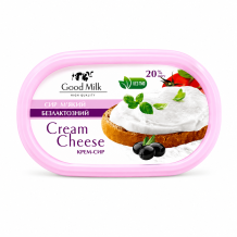 Крем сир безлактозний Good Milk 20% контейнер овал. 135 г ТМ Good Milk