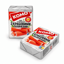 Сир плавлений "КОМО" з КРАБОВИМИ ПАЛИЧКАМИ 35%  75 г/шт ТМ КОМО