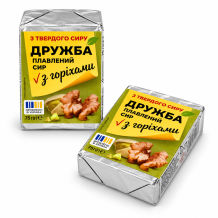 Сир плавлений ДРУЖБА з ГОРІХАМИ 35%  75 г/шт ДУБНОМОЛОКО
