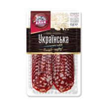Ковбаса "Українська" с/к в/г нарізка 80 г/шт ДСТУ Алан